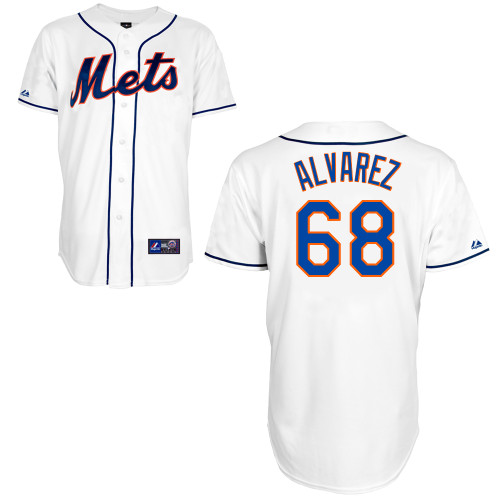 Dario alvarez #68 mlb Jersey-New York Mets Women's Authentic Alternate 2 White Cool Base Baseball Jersey